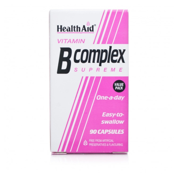 HEALTH AID B Complex, Συμπλήρωμα Διατροφής με Σύμπλεγμα Βιταμινών Β, 90caps