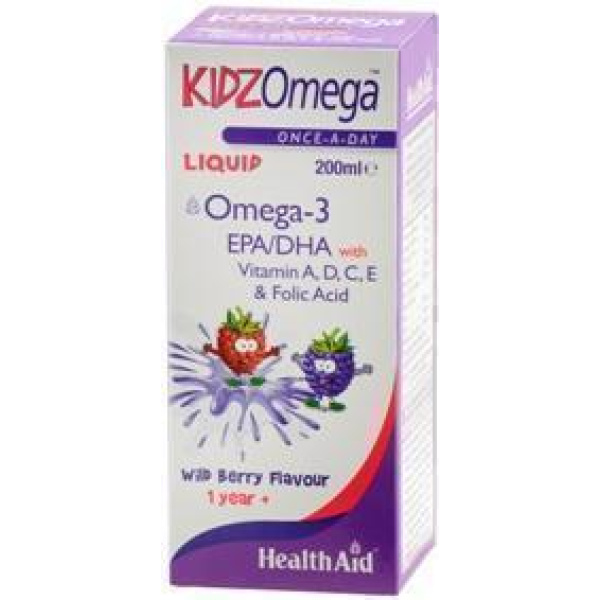 HEALTH AID Kidz Omega 3 (EPA/DHA) Σιρόπι για Παιδιά με γεύση Βατόμουρο, 200ml