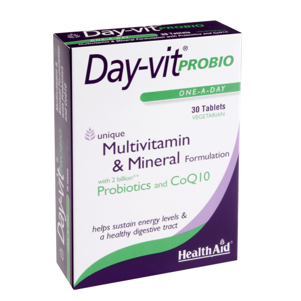 HEALTH AID Day-Vit Probio 2 Billion Probiotic & CoQ10, 30tabs