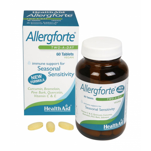 HEALTH AID Allergforte Two A Day Φυσικό Αντισταμινικό για τις Εποχιακές Αλλεργίες, 60tabs