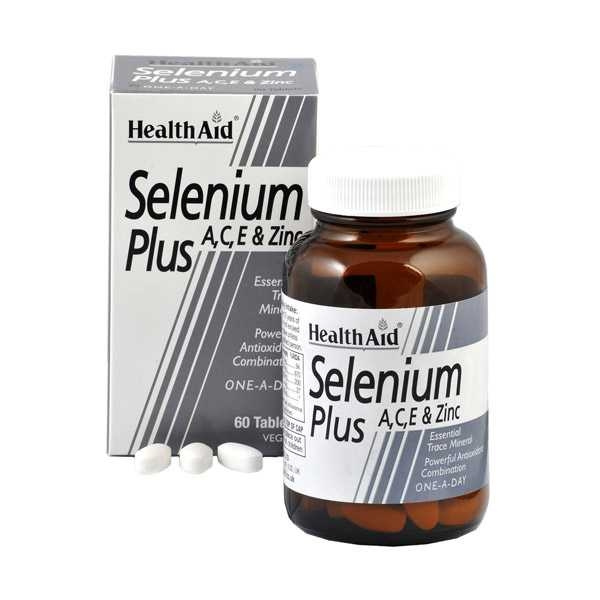 HEALTH AID Selenium Plus 200μg A, C, E & Zinc, 60tabs