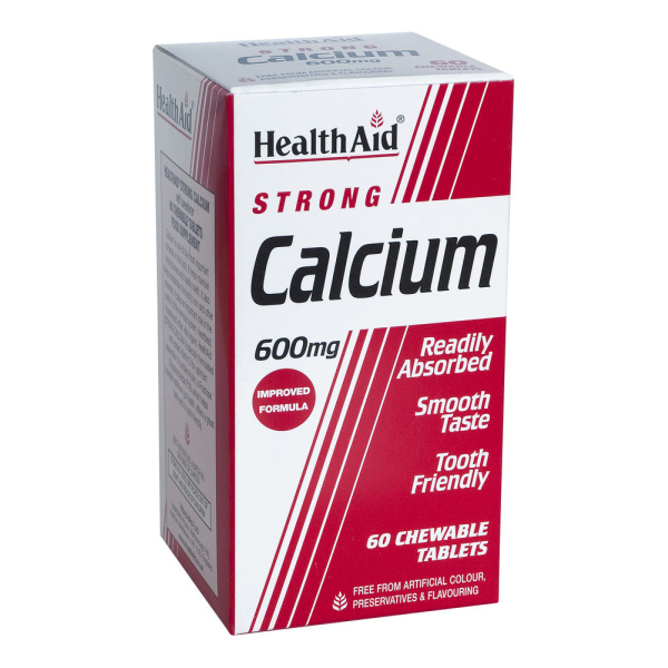 HEALTH AID Calcium Strong + Vit D, Ενισχυμένο Ασβέστιο με Βιταμίνη D, 60 Μασώμενες Ταμπλέτες