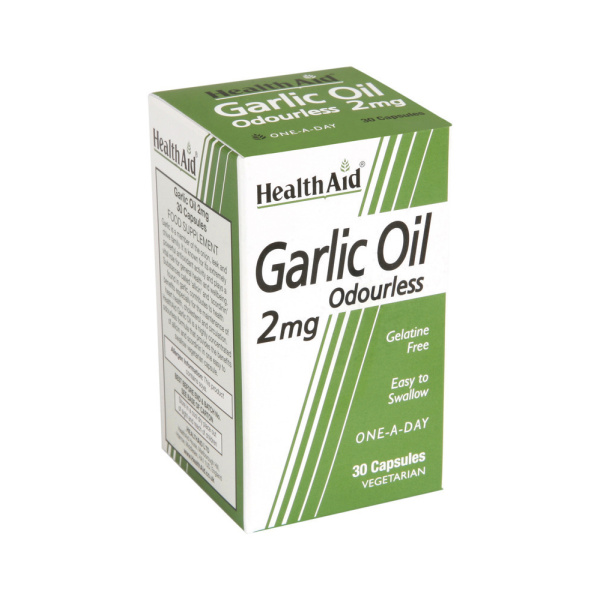 HEALTH AID Garlic Oil 2mg Έλαιο Σκόρδου Άοσμο, 30caps