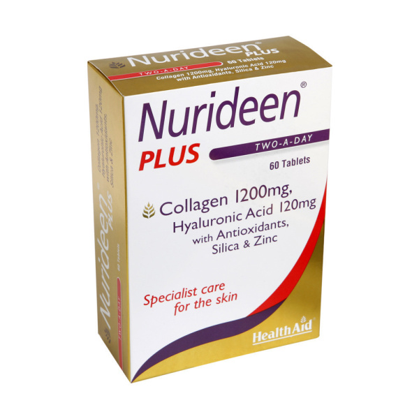 HEALTH AID Nurideen Plus Θαλάσσιο Κολλαγόνο με Υαλουρονικό Οξύ & Βιταμίνες, 60tabs