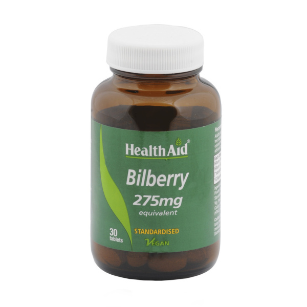 HEALTH AID Bilberry 275mg, Ιδανικό βότανο για τα μάτια, 30 tabs