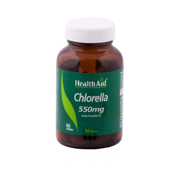 HEALTH AID Chlorella 550mg, Χλωρέλλα - Φυσική λήψη Βιταμίνης Β12, 60 tabs