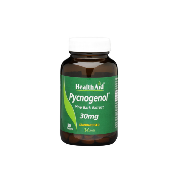 HEALTH AID Pycnogenol 30mg Φυσικό Αντιοξειδωτικό & Αντιφλεγμονώδες, 30 tabs