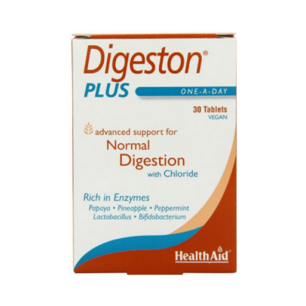 HEALTH AID Digeston Plus Συμπλήρωμα με συνδυασμό πεπτικών ενζύμων με προβιοτικά, 30 tabs