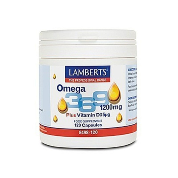 LAMBERTS Omega 3 6 9 1200mg Συνδυασμός Λιπαρών Οξέων από Αγνές & Πλούσιες Πηγές, 120caps