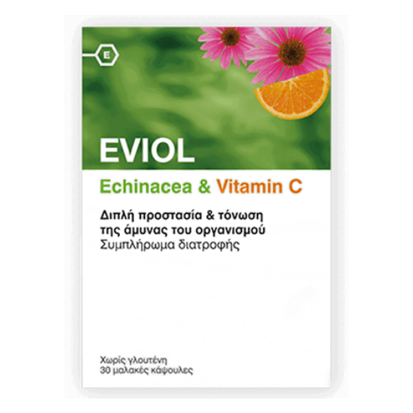 EVIOL Echinacea & Vitamin C 30 Μαλακές Κάψουλες