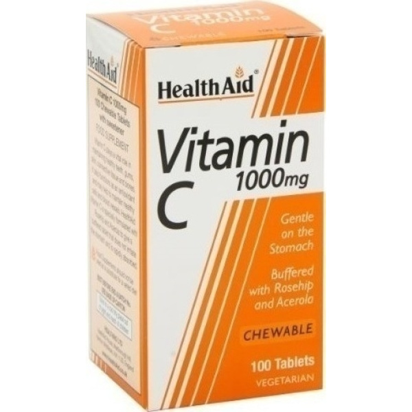 HEALTH AID Vitamin C 1000mg, Μασώμενο Συμπλήρωμα Διατροφής, 100chew.tabs