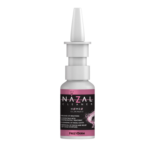 FREZYDERM Nazal Cleaner Homeo για Ανακούφιση από το Κρυολόγημα Συμβατό με Ομοιοπαθητική Υπέρτονο αλατούχο διάλυμα 2,2% NaCl, 30ml