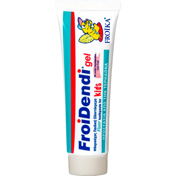 FROIKA Froidendi Gel Toothpaste Φθοριούχος Παιδική Οδοντόκρεμα με Γεύση Τσιχλόφουσκα Tutti Frutti 50ml