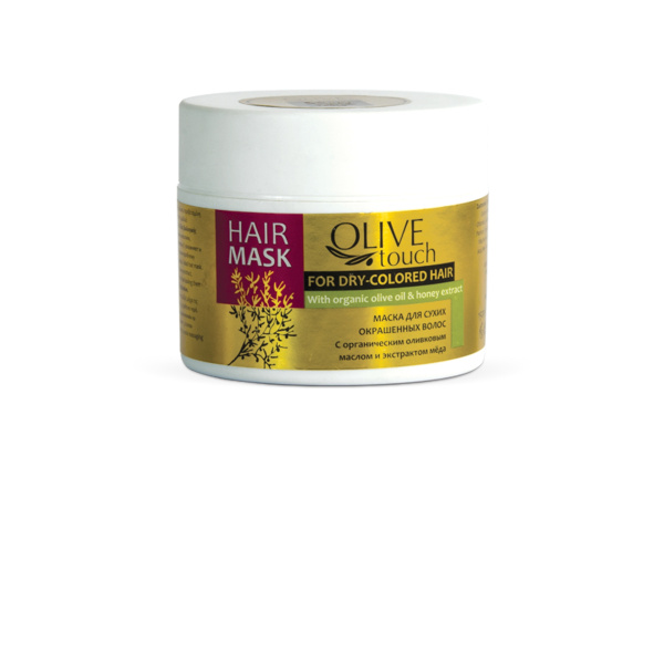 OLIVE TOUCH Μάσκα για Ξηρά Βαμμένα Μαλλιά με βιολογικό Λάδι Ελιάς, εκχύλισμα Μελιού 150ml