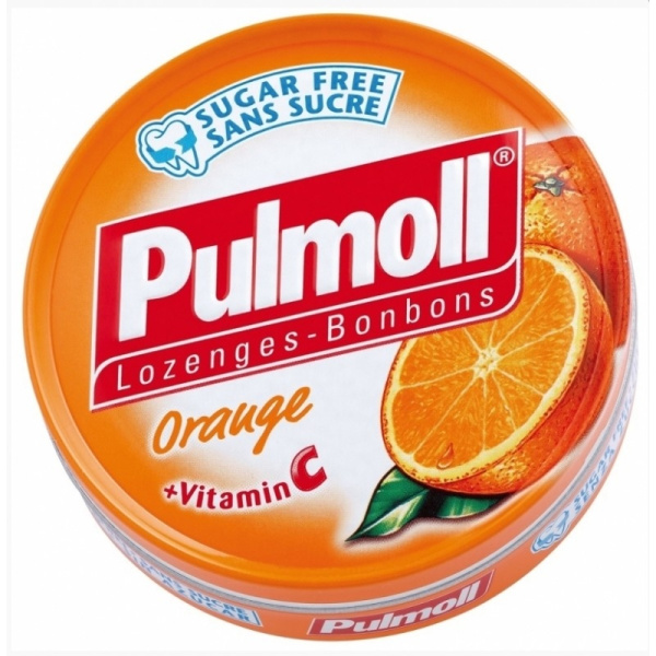 PULMOLL Καραμέλες με Πορτοκάλι & Βιταμίνη C Χωρίς Ζάχαρη, 45gr
