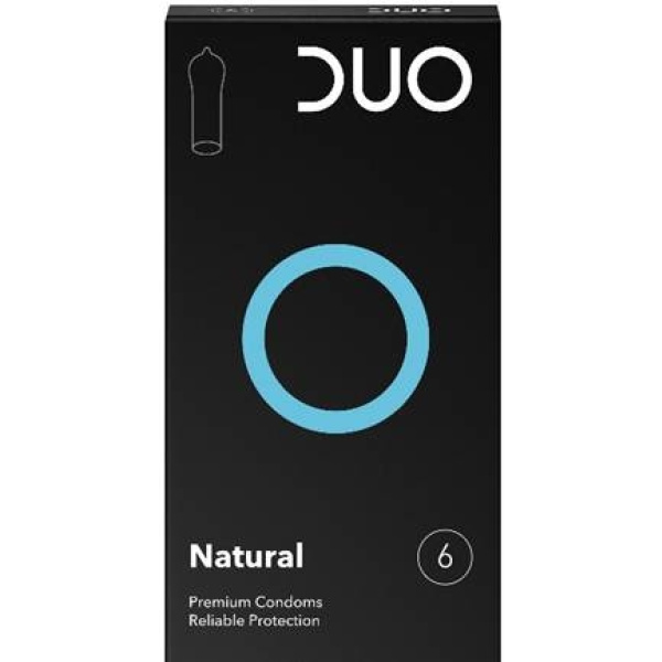 DUO Natural Προφυλακτικά Κανονικά & Διαχρονικά για Φυσική Απόλαυση, 6τεμ