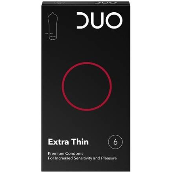 DUO Thin Extra Lubricated Προφυλακτικά Πολύ Λεπτά, για Προστασία & Απόλαυση 6τμχ