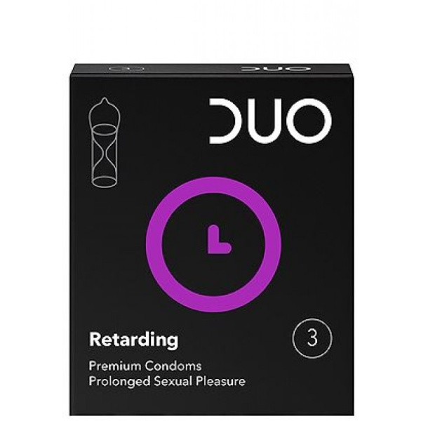 DUO Longer Pleasure Προφυλακτικά με Επιβραδυντικό για Μεγαλύτερη Απόλαυση, 3τεμχ