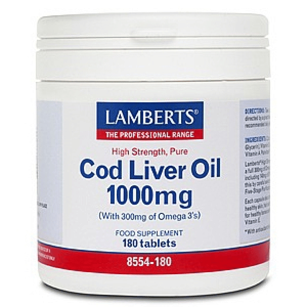LAMBERTS Cod Liver Oil 1000mg 180Caps