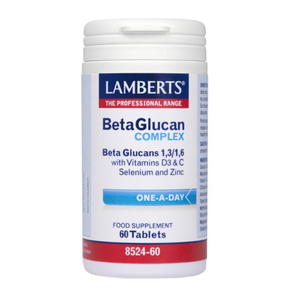 LAMBERTS Beta Glucan Complex Συμπλήρωμα B - Γλυκάνων Για την Ενίσχυση της Άμυνας του Οργανισμού, 60tabs