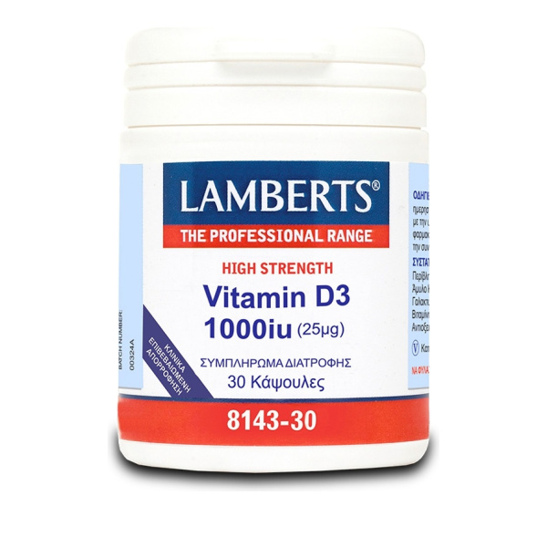 LAMBERTS Vitamin D3 1000iu Συμπλήρωμα Βιταμίνης D, 30 caps