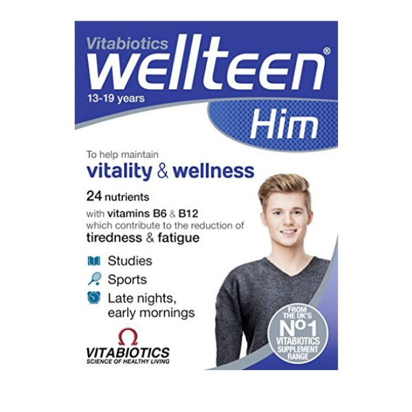 VITABIOTICS Wellteen Him Συμπλήρωμα Διατροφής για εφήβους & νέους άντρες 13-19 ετών, 30 tabs