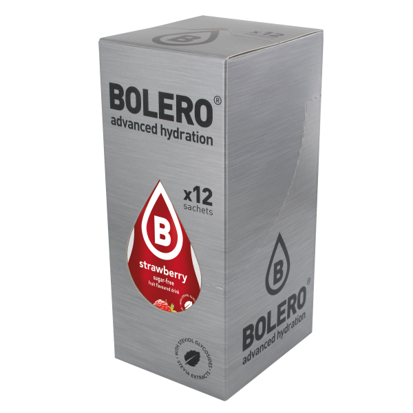 BOLERO Φράουλα - χυμός σε σκόνη για 1,5Lt (Κουτί των 12) 9gr