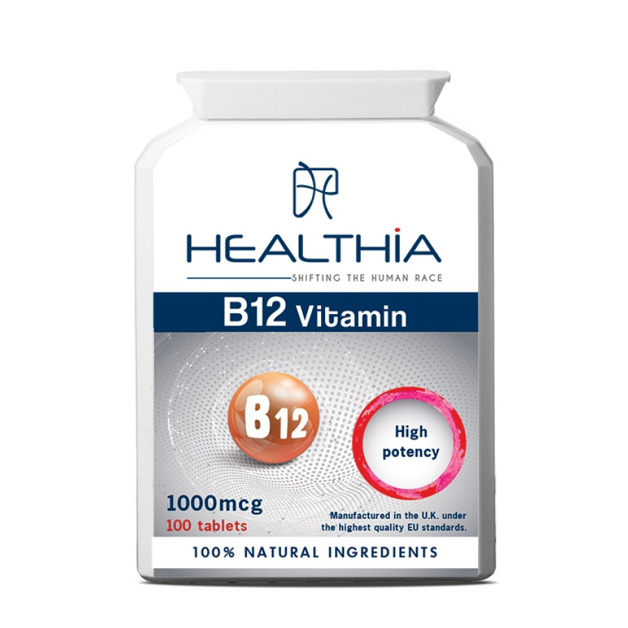HEALTHIA B12 Vitamin 1000mcg 100tabs