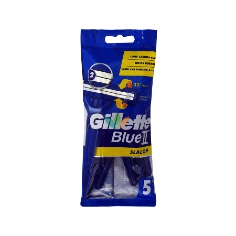 Gillette Blue II Slalom Ξυραφάκια Με Κινούμενες Κεφαλές 5 Τεμάχια