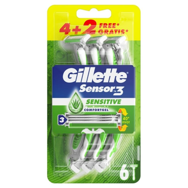 Gillette Sensor 3 Sensitive Ξυραφάκια 6τμχ