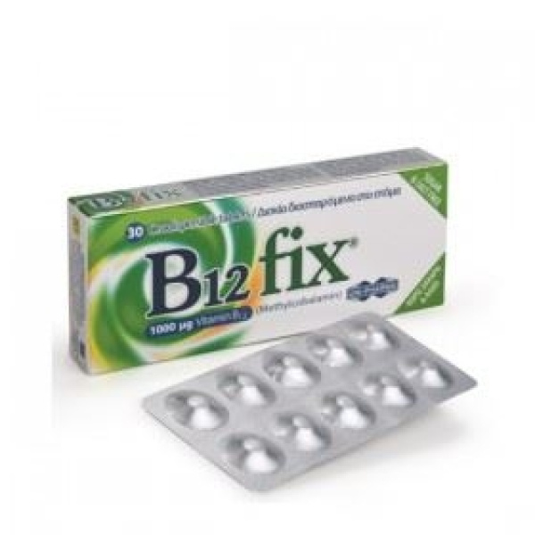 Uni-Pharma B12 Fix Βιταμίνη B12, 1000μg 30 Δισκία Διασπειρόμενα στο Στόμα