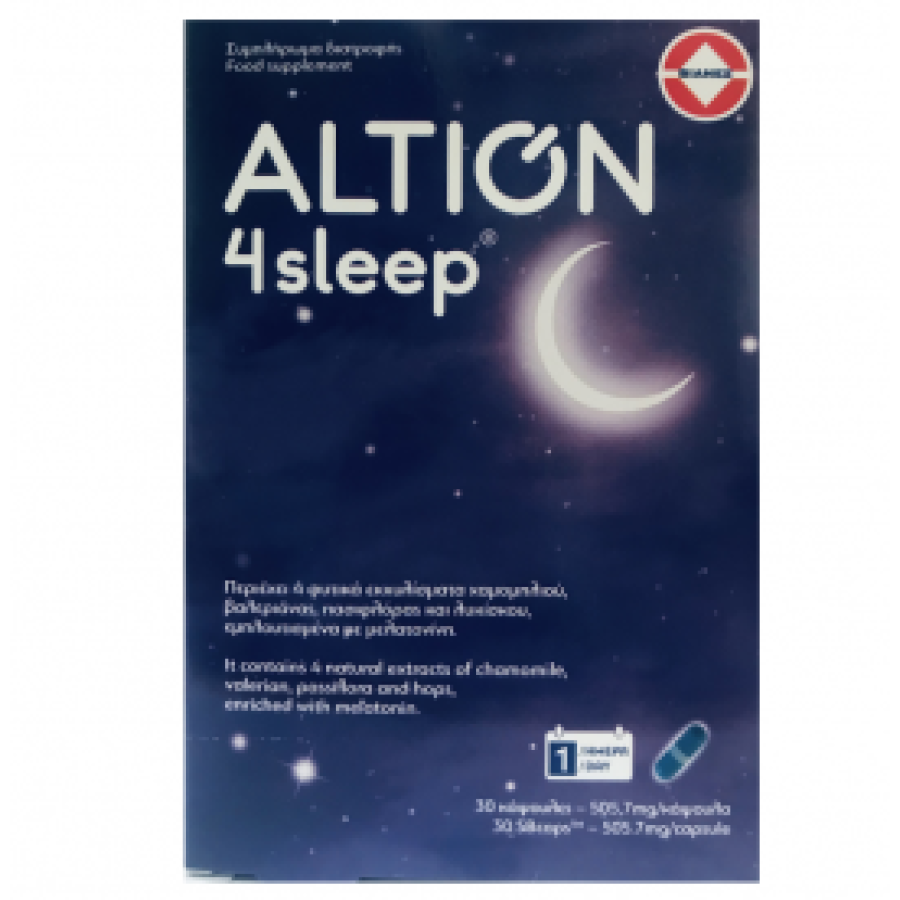 ALTION 4sleep Συμβάλλει στην Βελτίωση της Ποιότητας του Ύπνου - Αϋπνία, 30caps