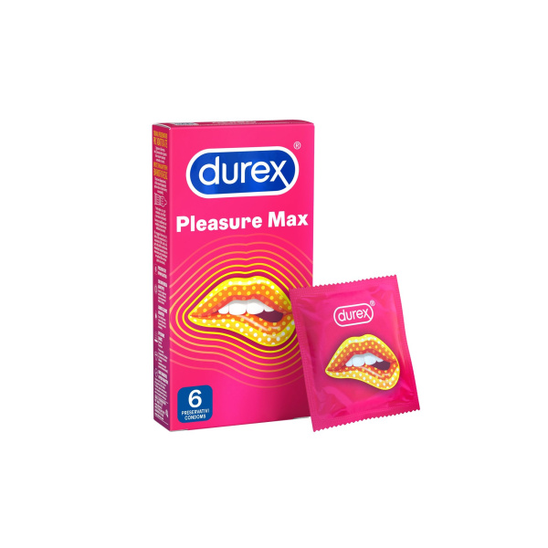 DUREX Pleasuremax Προφυλακτικά με Ανάγλυφες Κουκίδες & Ραβδώσεις, 6τεμ