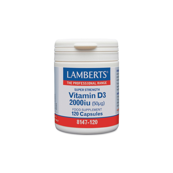 LAMBERTS  Vitamin D3 2000iu Συμπλήρωμα Διατροφής Βιταμίνης D, 120caps