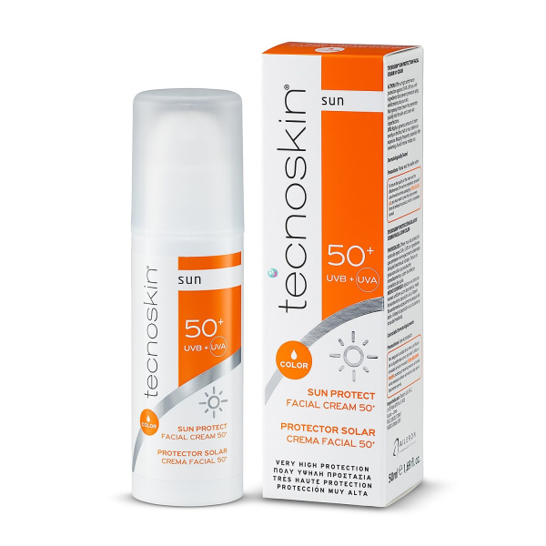 TECNOSKIN Sun Protect Facial Cream Color SPF50+ Αντηλιακή Κρέμα Προσώπου με Χρώμα 50ml
