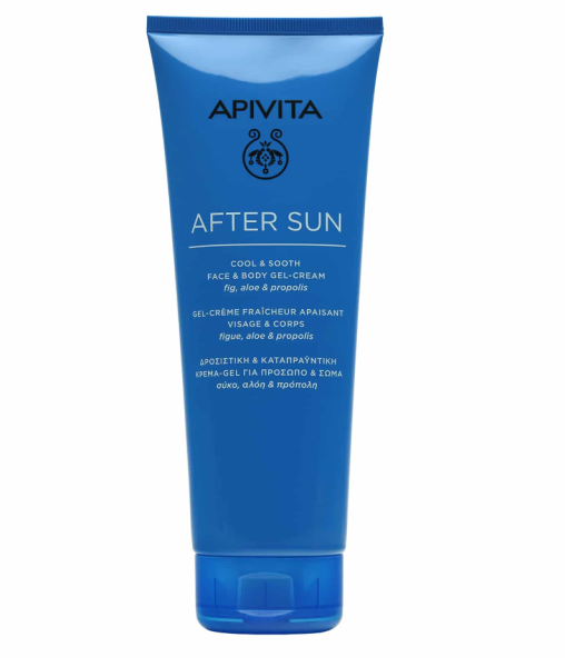 APIVITA After Sun Cool & Sooth Face & Body Gel-Cream, Δροσιστική Κρέμα Gel για Πρόσωπο & Σώμα με Σύκο, Αλόη & Πρόπολη, 200ml