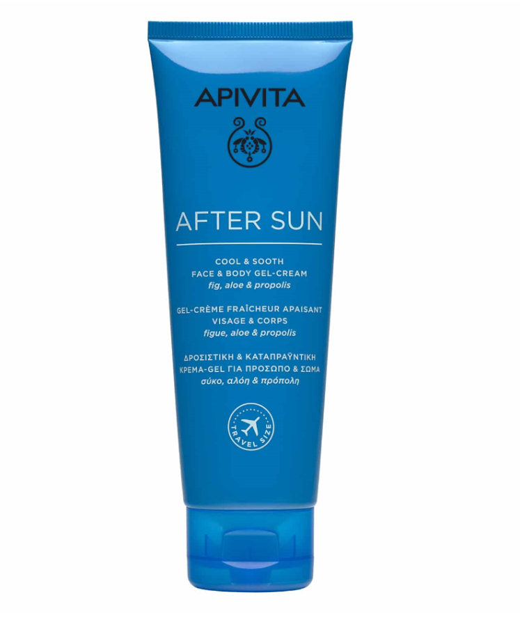 APIVITA After Sun Cool & Sooth Face & Body Gel Cream Δροσιστική Κρέμα Gel για Πρόσωπο & Σώμα με Σύκο, Αλόη & Πρόπολη, 100ml