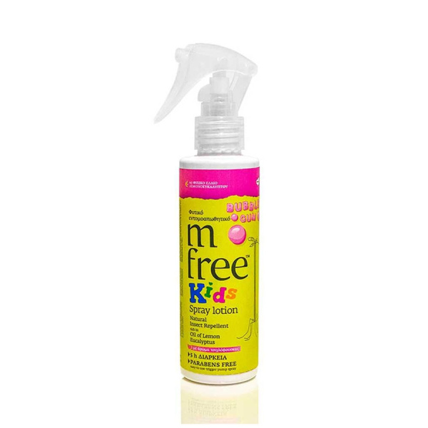 M-Free kids Spray Lotion Φυτικό Εντομοαπωθητικό Bubble Gum 125ml