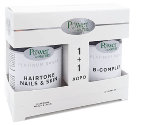 POWER HEALTH Platinum Range με Hairtone Nails & Skin Συμπλήρωμα Διατροφής για Δέρμα και Νύχια 30caps & Δώρο B-Vit 12 1000mg 20caps
