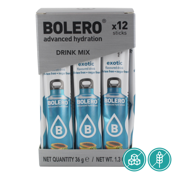 BOLERO Εξωτικά Φρούτα - Χυμός σε σκόνη για 0,5L (Κουτί των 12)  x 3gr