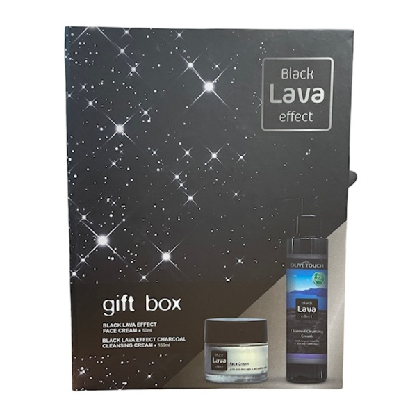 OLIVE TOUCH Black lava effect gift box