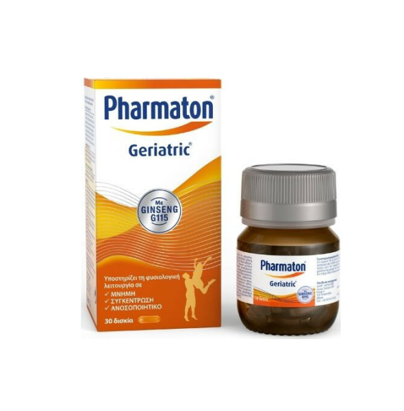 Pharmaton Geriatric Συμπλήρωμα Διατροφής με Ginseng G115 για Ενέργεια & Πνευματική Ευεξία, 30 tabs