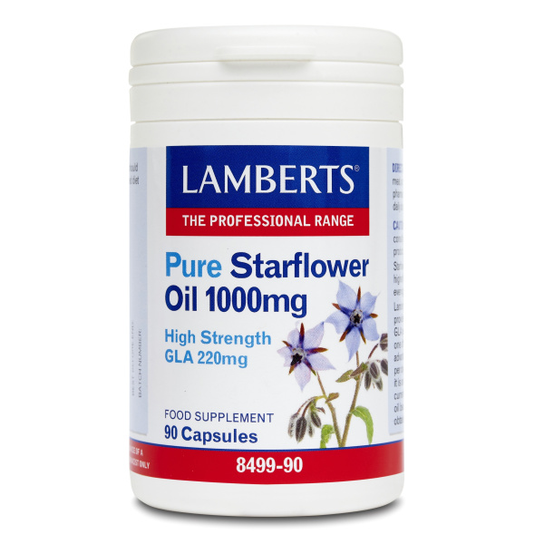 LAMBERTS Pure Starflower Oil Συμπλήρωμα με Γ-Λινολεϊκό οξύ (GLA), 90caps