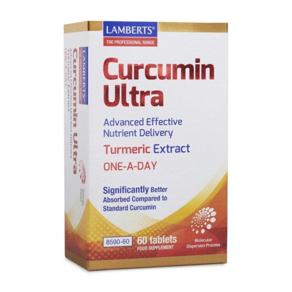 LAMBERTS Curcumin Ultra Κουρκουμίνη με Αντιφλεφμονώδη Δράση για τις Αρθρώσεις, 60tabs