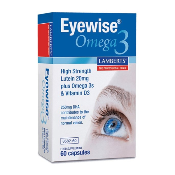 LAMBERTS Eyewise Omega 3 Φόρμουλα για την Καλή Υγεία των Ματιών με Ιχθυέλαιο, Λουτεΐνη & Ζεαξανθίνη, 60caps