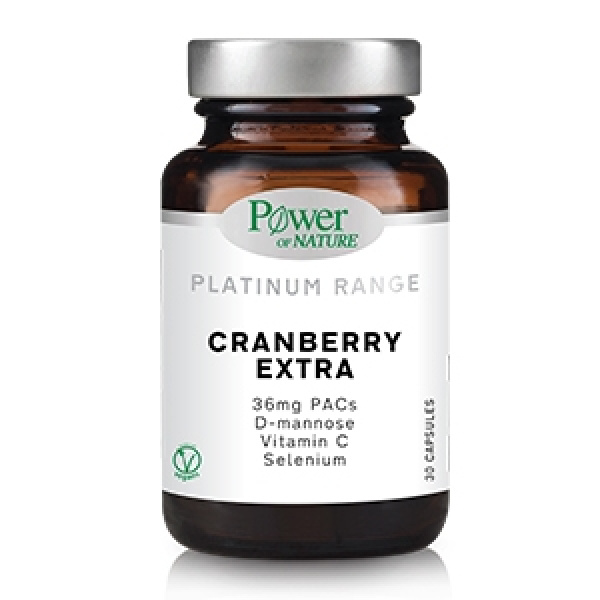 POWER OF NATURE Platinum Range Cranberry Extra Συμπλήρωμα Διατροφής με Cranberry, 30caps