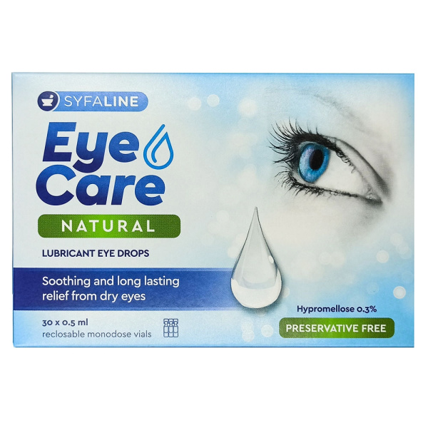 SYFALINE Eye Care Natural Monodose, Σταγόνες Για Ξηροφθαλμία, 30 x 0,5ml