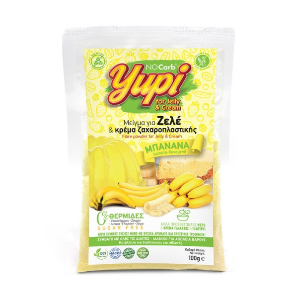 NOCARB Yupi Μείγμα για Ζελέ & Κρέμα Ζαχαροπλαστικής - Μπανάνα, 100g