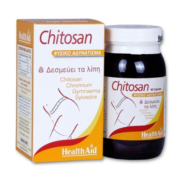 HEALTH AID Chitosan Συνεργιακή Φόρμουλα Αδυνατίσματος Με Χιτίνη & Χρώμιο, 90caps