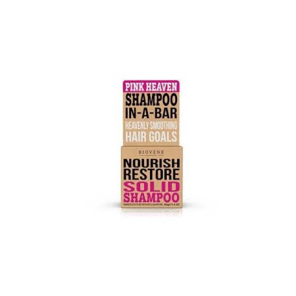 BIOVENE Nourish Restore Shampoo In A Bar (solid Shampoo) Pink Heaven - Σαμπουάν (στερεό) 40g